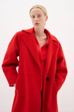 InWear YillaIW Long Wool Coat Cranberry Hot